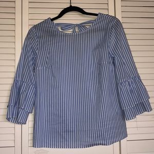 Striped Blouse with Tie on Back